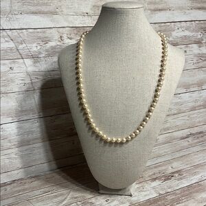 Vintage Pearl Necklace With Silver Clasp